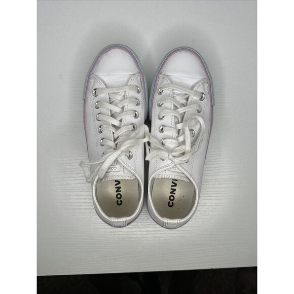 Womens Converse CTAS Lift Ox Platform Shoes Pastel Glitter Rainbow White US 6 - Picture 5 of 8